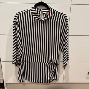 Vince Camuto Black and White Striped Blouse